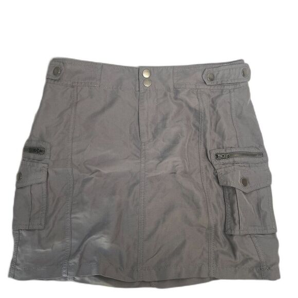 Ann Taylor Loft Heather Gray Casual Utility Cargo Skirt Size 6P‎ - Picture 1 of 7